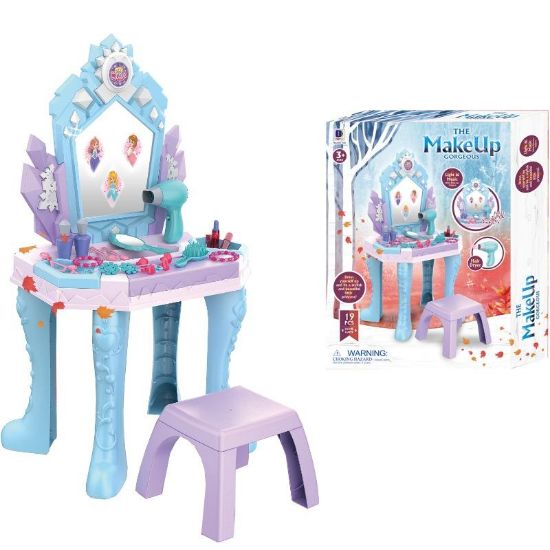 صورة مجموعة لعب طاولة التجميل دريسينج اند بيوتي مجموعة لعب إبداعية مصممة بطريقة رائعة. - تتميز بالأصوات والأضواء.